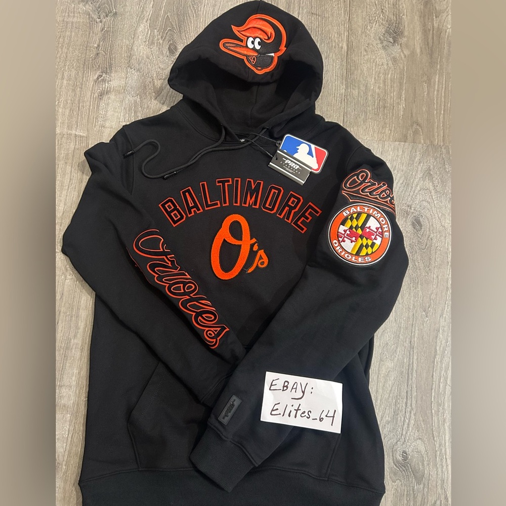 Baltimore Orioles Logo Hoodie with Patches Pro Standard Size Medium, NWT